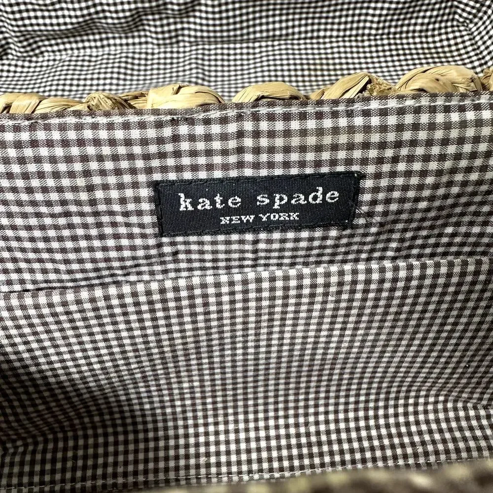 Kate Spade New York Picnic Bag Wicker Basket Box Rattan Handwoven Tan